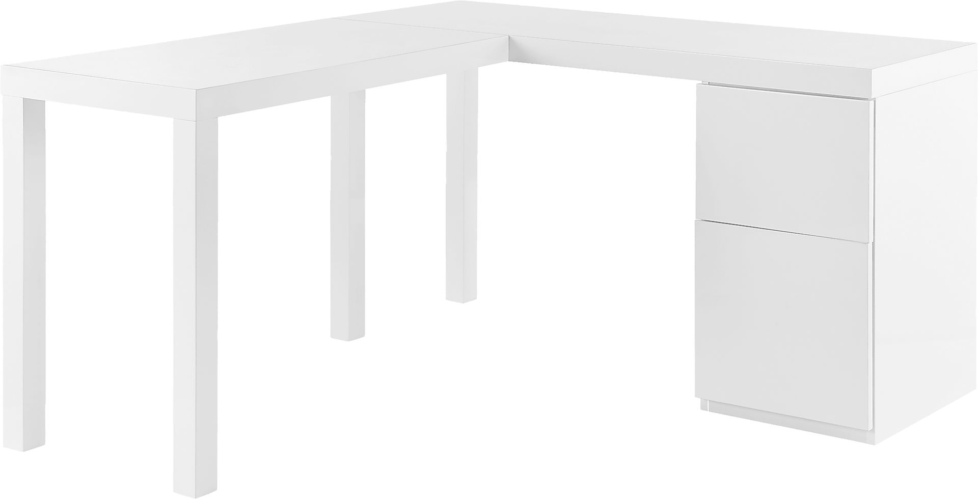 Halesia White L-Desk - Image 1