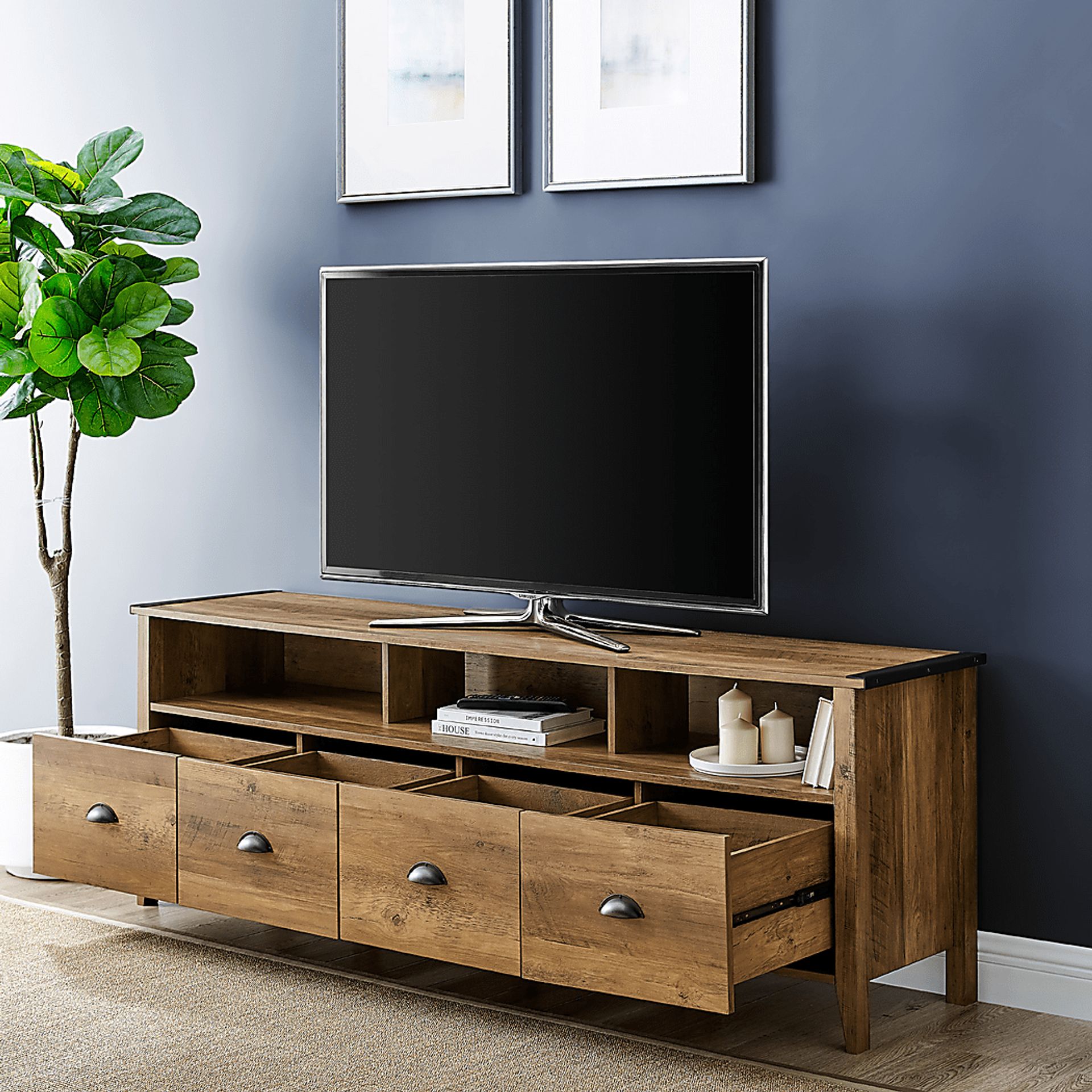 Haleyford Brown 70 in. Console - Image 8