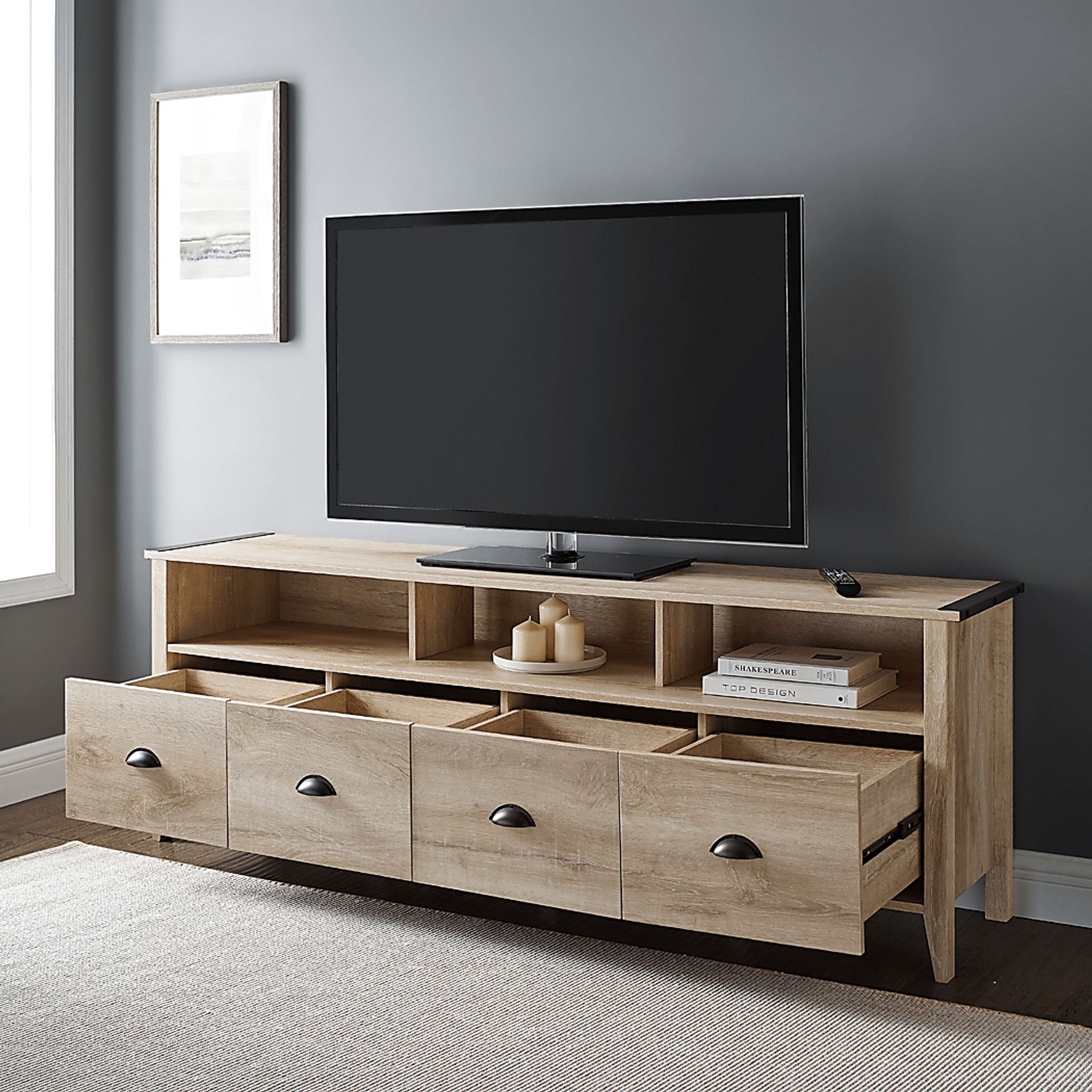 Haleyford White 70 in. Console - Image 7