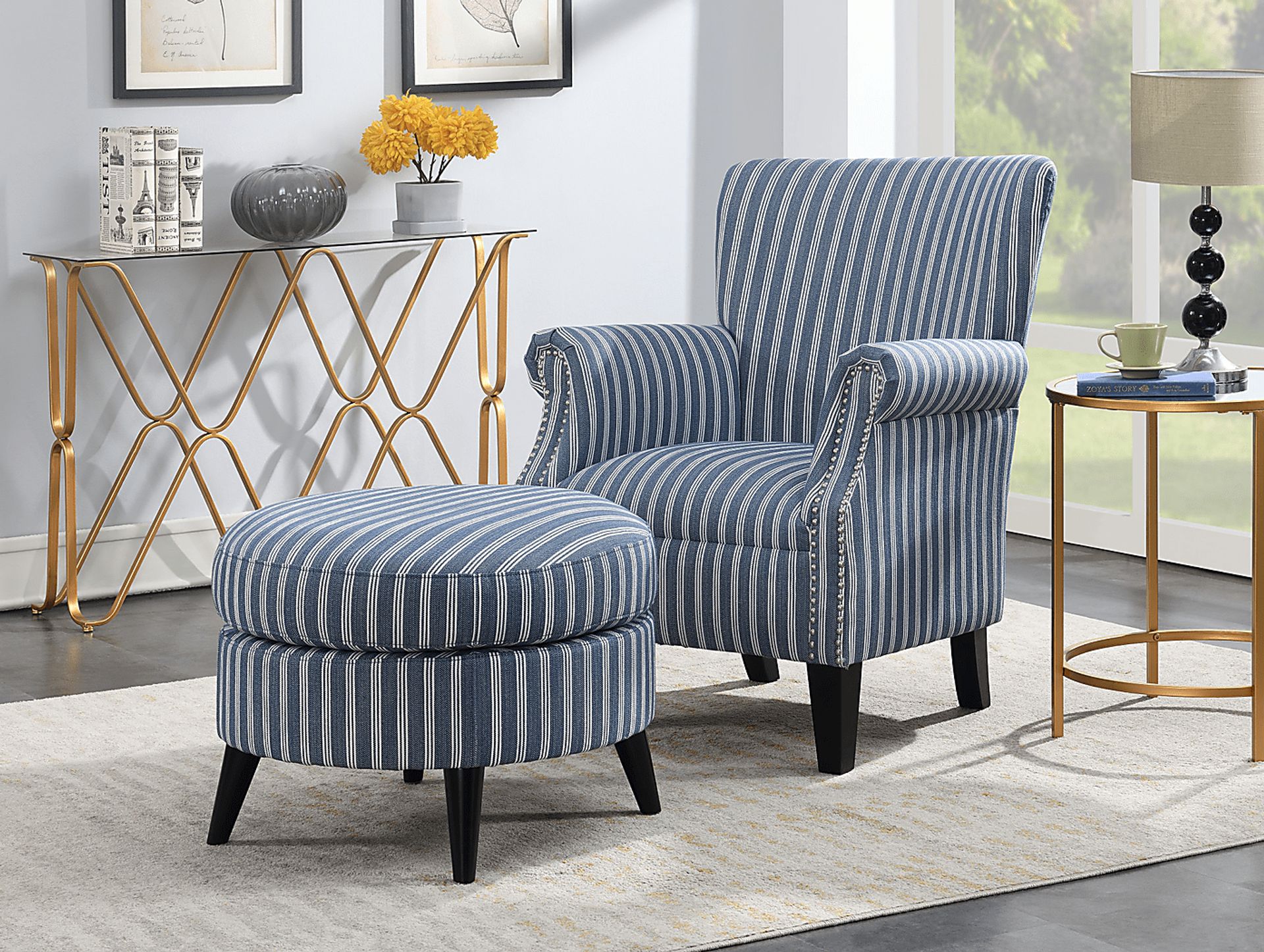 Halgo Blue Ottoman - Image 3