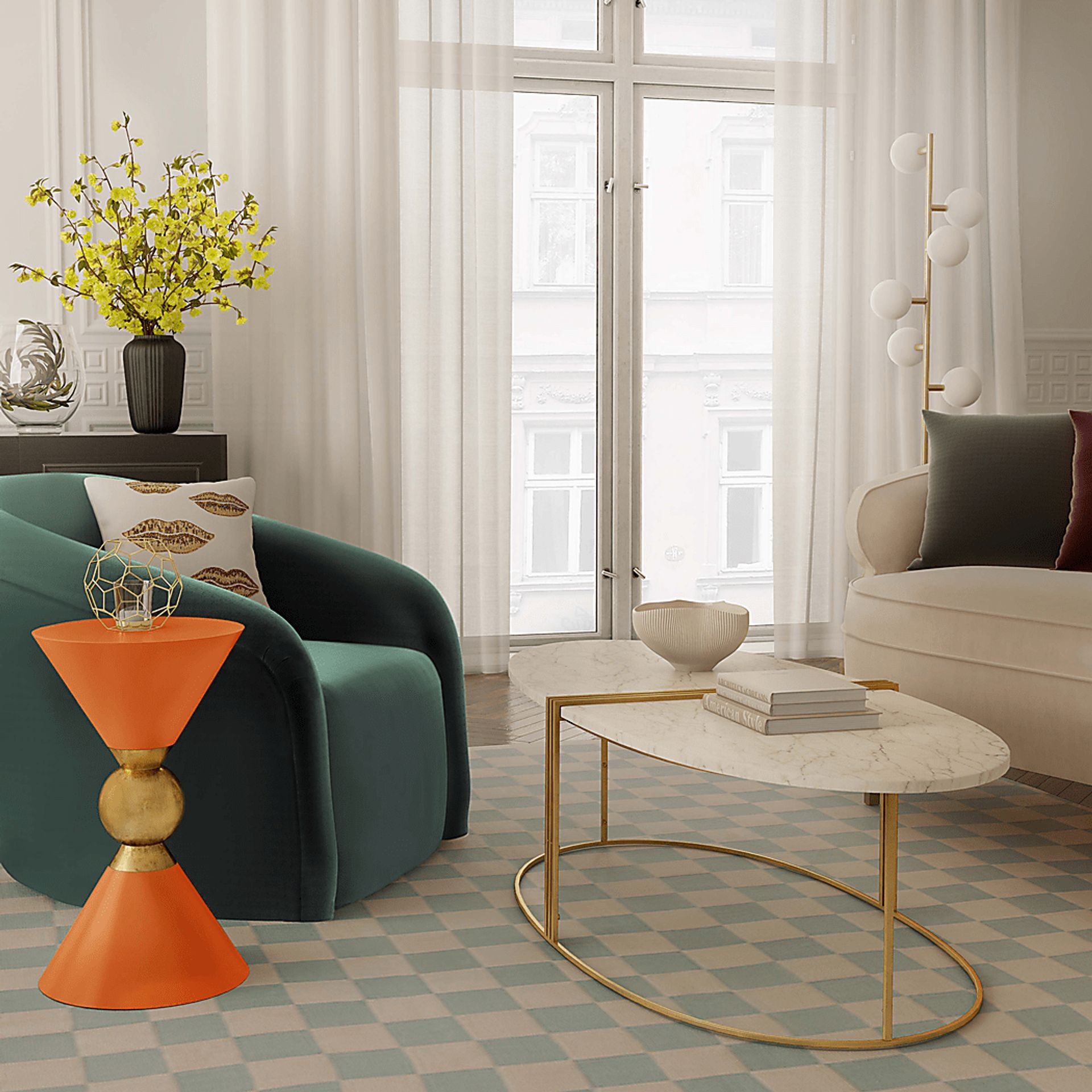 Halibel Orange Accent Table - Image 4