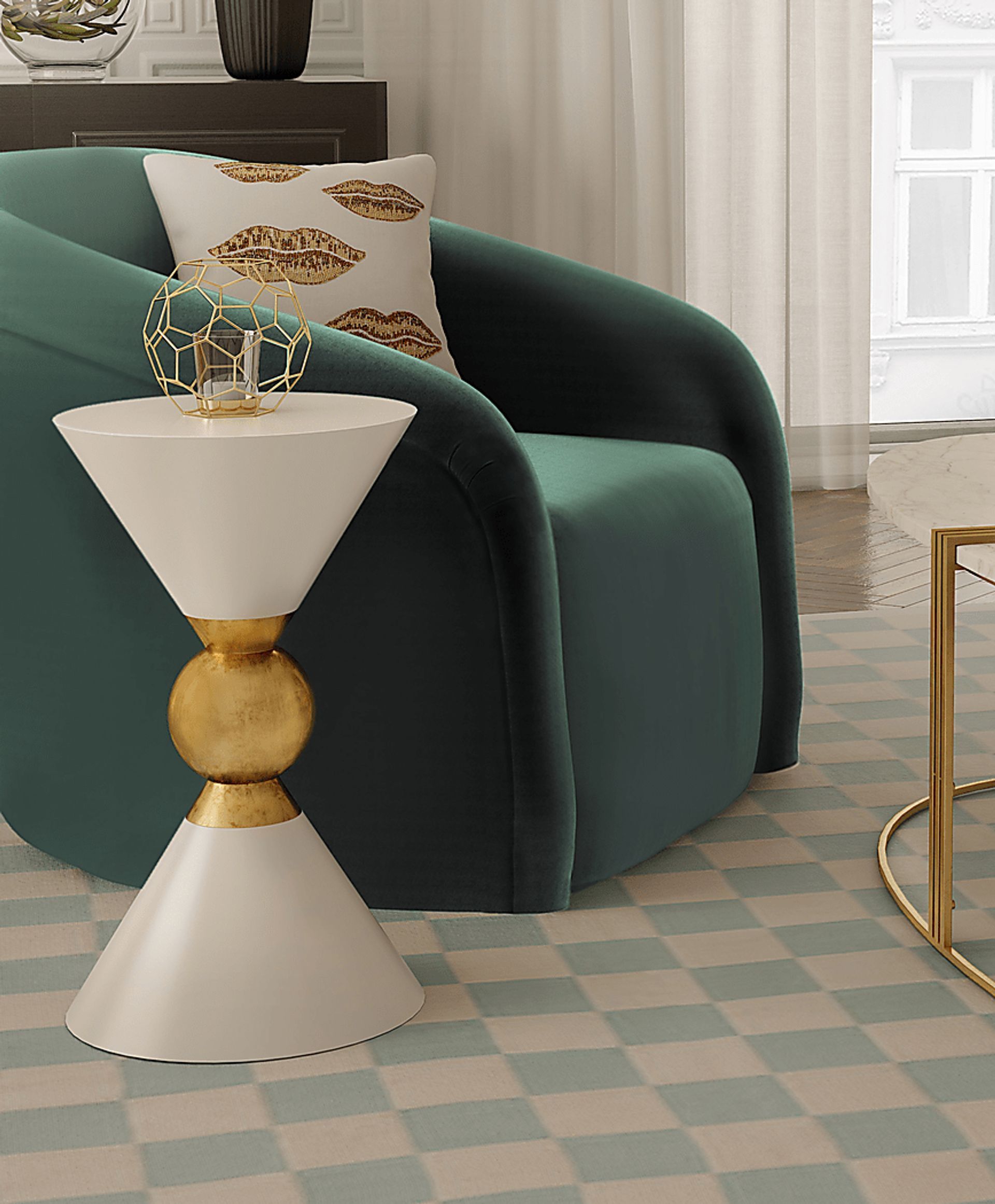 Halibel White Accent Table - Image 4