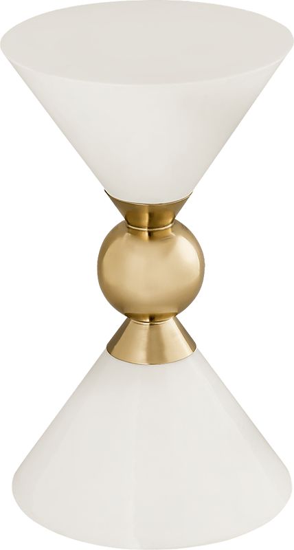 Halibel White Accent Table
