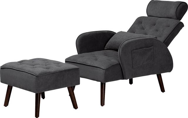 Halijen Gray Recliner and Ottoman Set - Thumbnail - Image 2