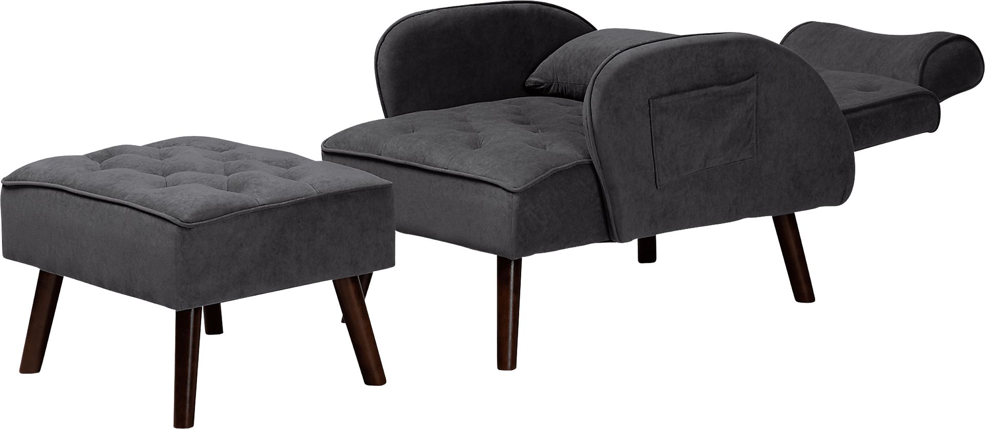 Halijen Gray Recliner and Ottoman Set - Image 3