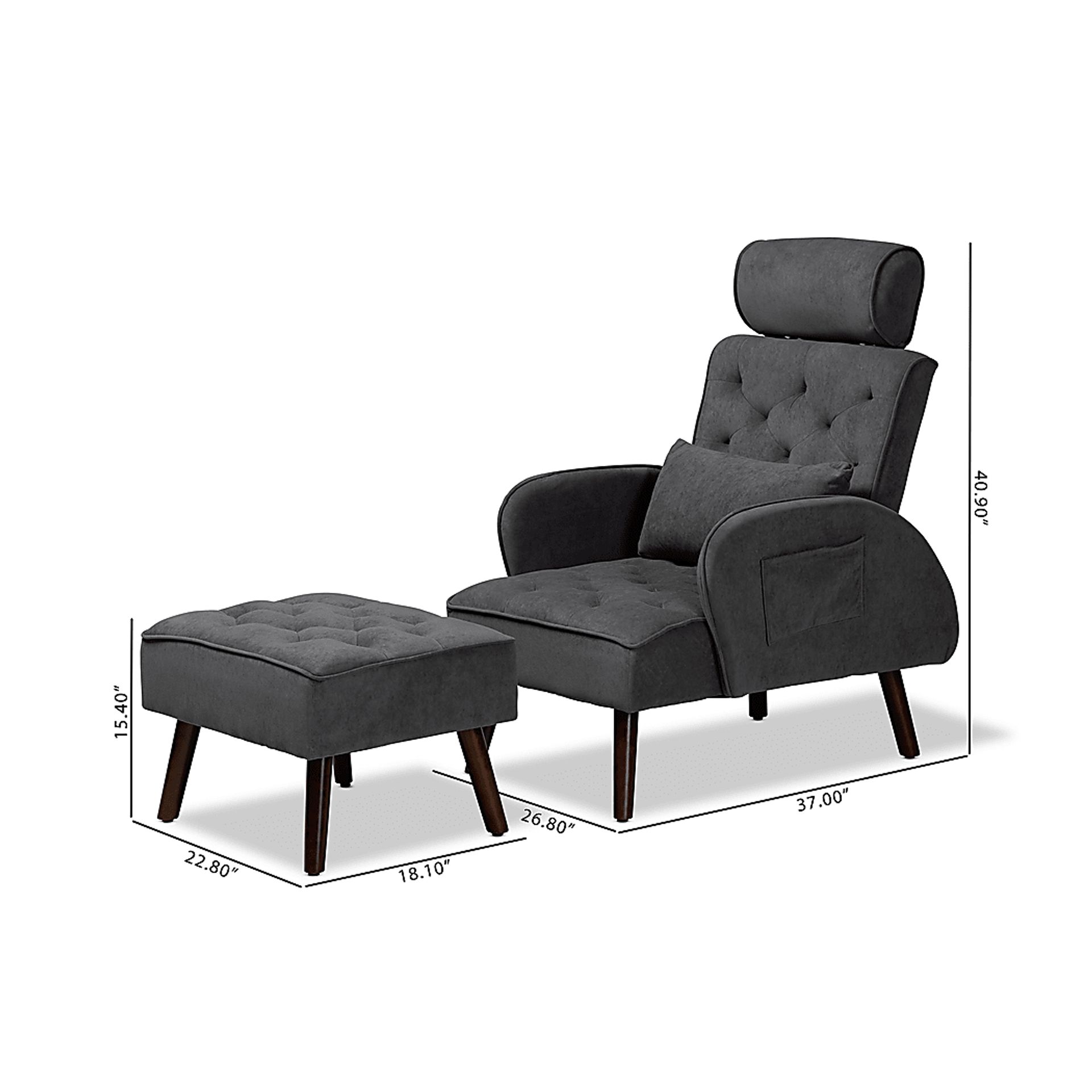 Halijen Gray Recliner and Ottoman Set - Image 9