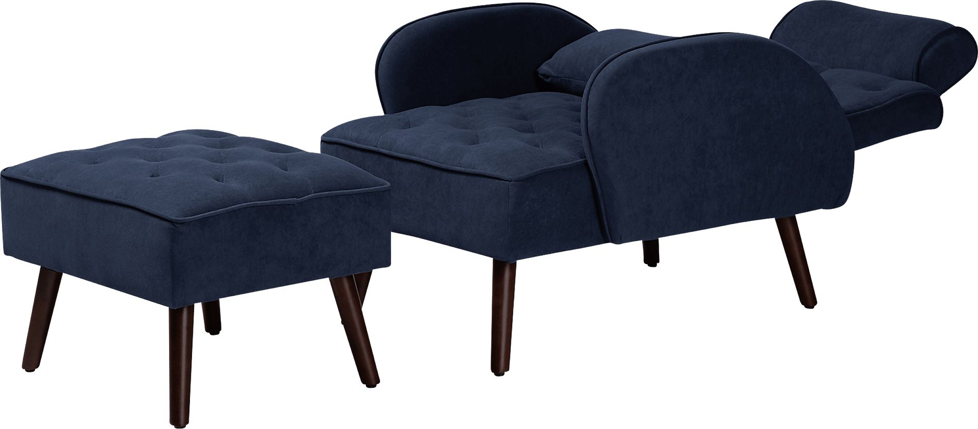 Halijen Navy Recliner and Ottoman Set - Image 3