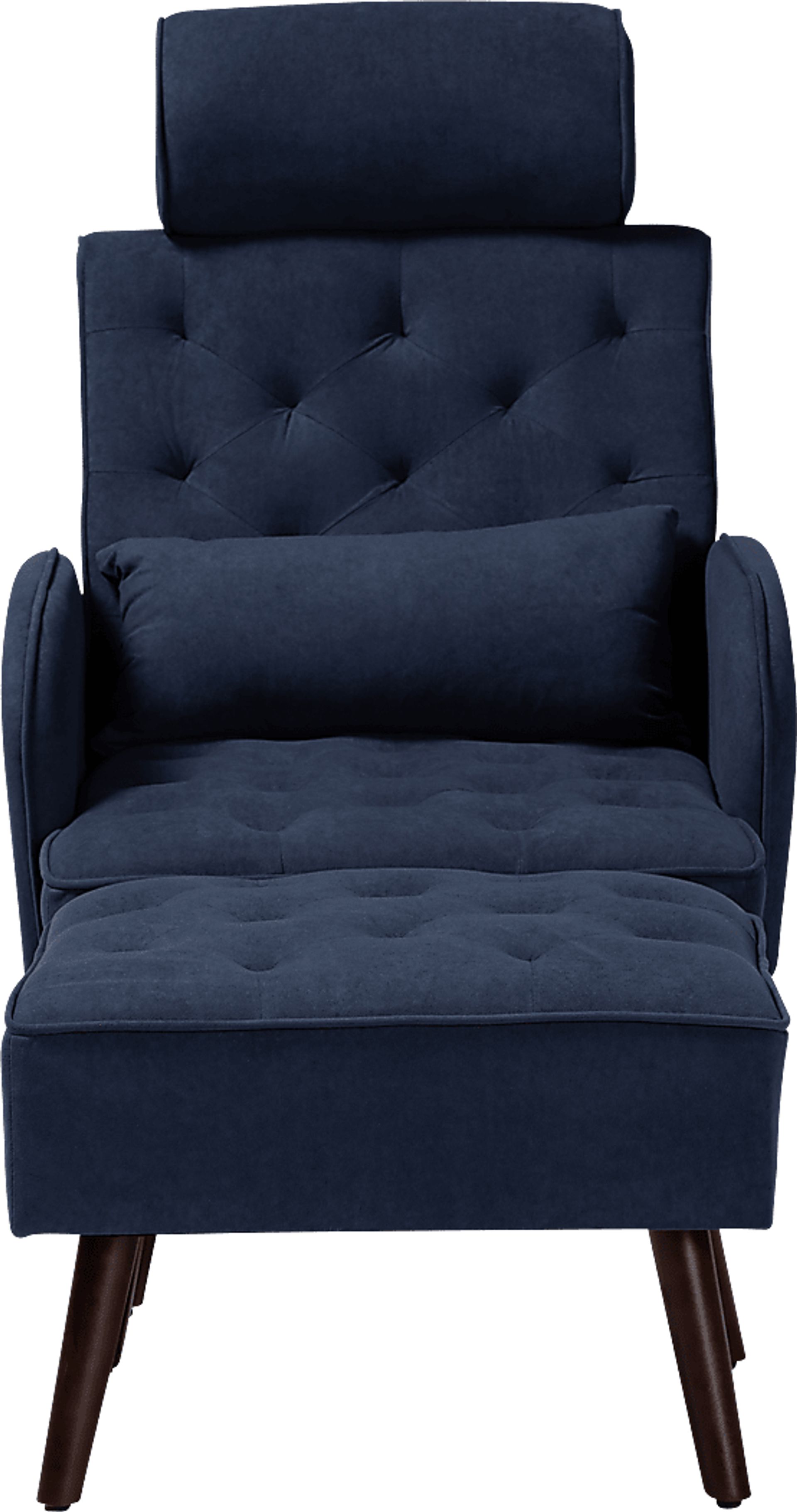 Halijen Navy Recliner and Ottoman Set - Image 4