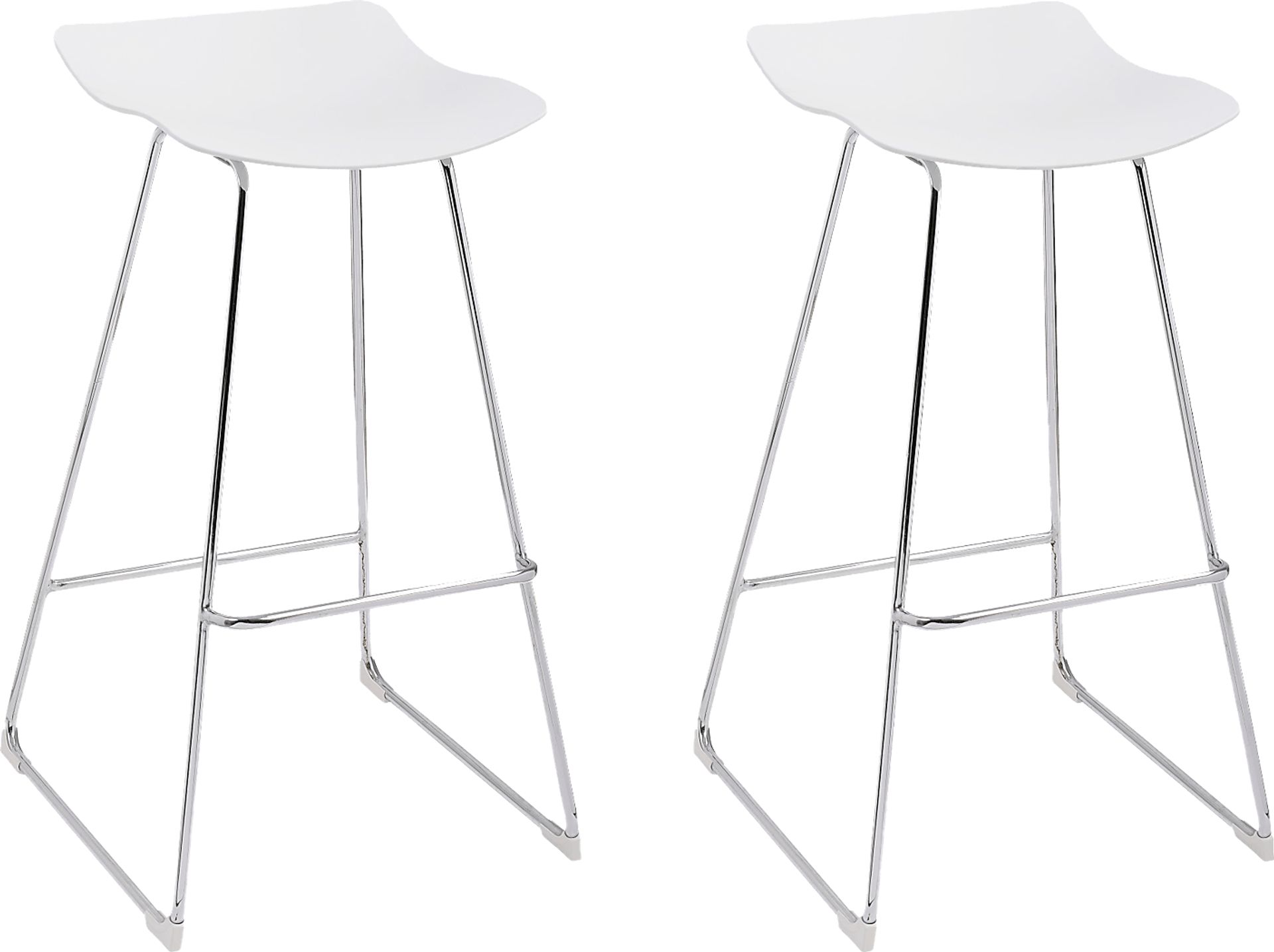 Hall Curve White Barstool, Set of 2 - Image 2