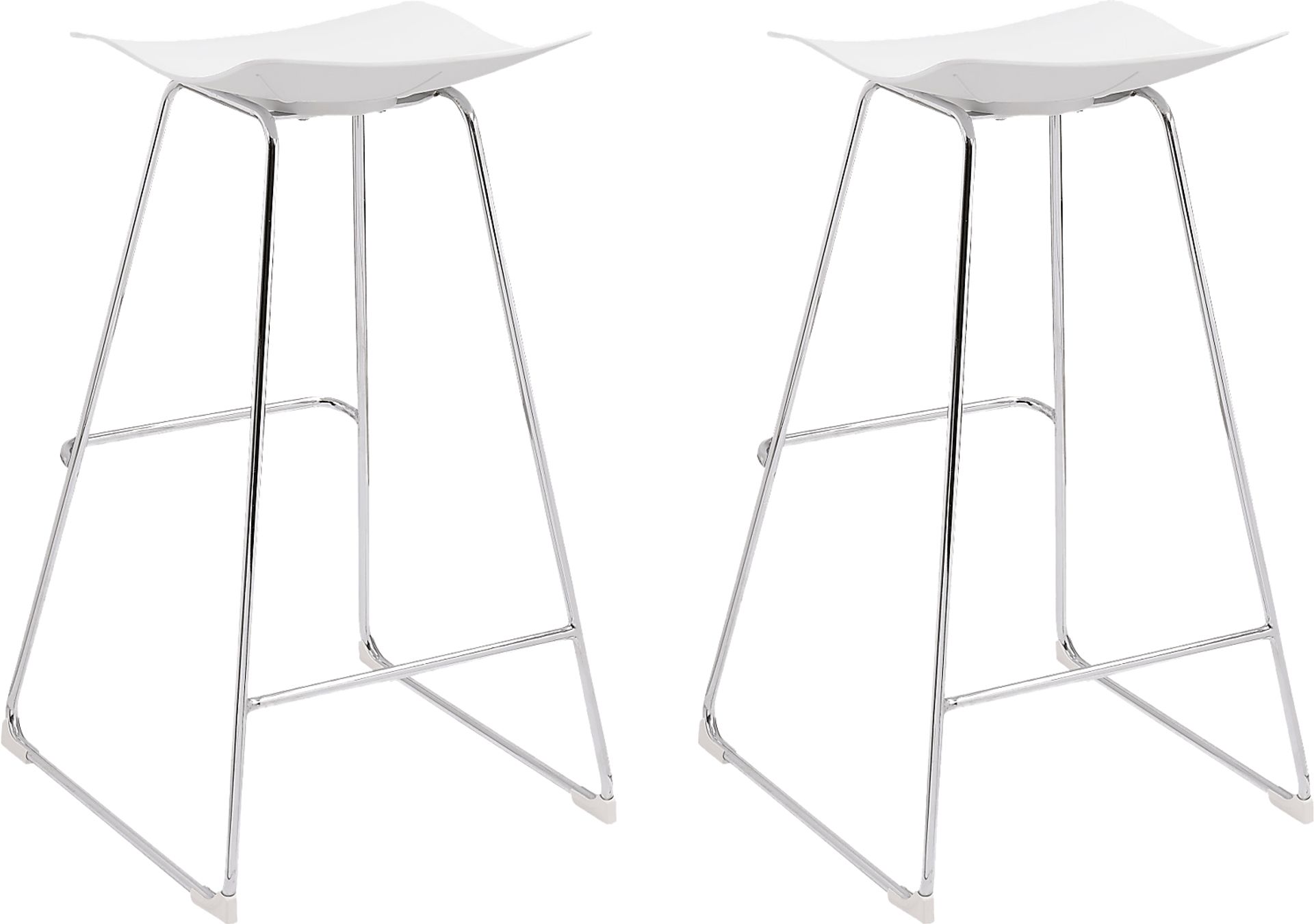 Hall Curve White Barstool, Set of 2 - Image 4