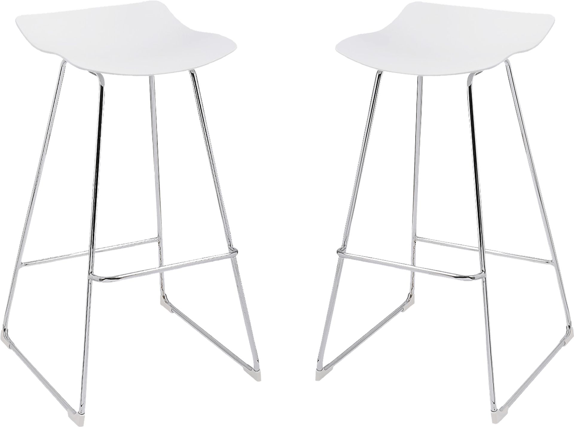 Hall Curve White Barstool, Set of 2 - Image 1