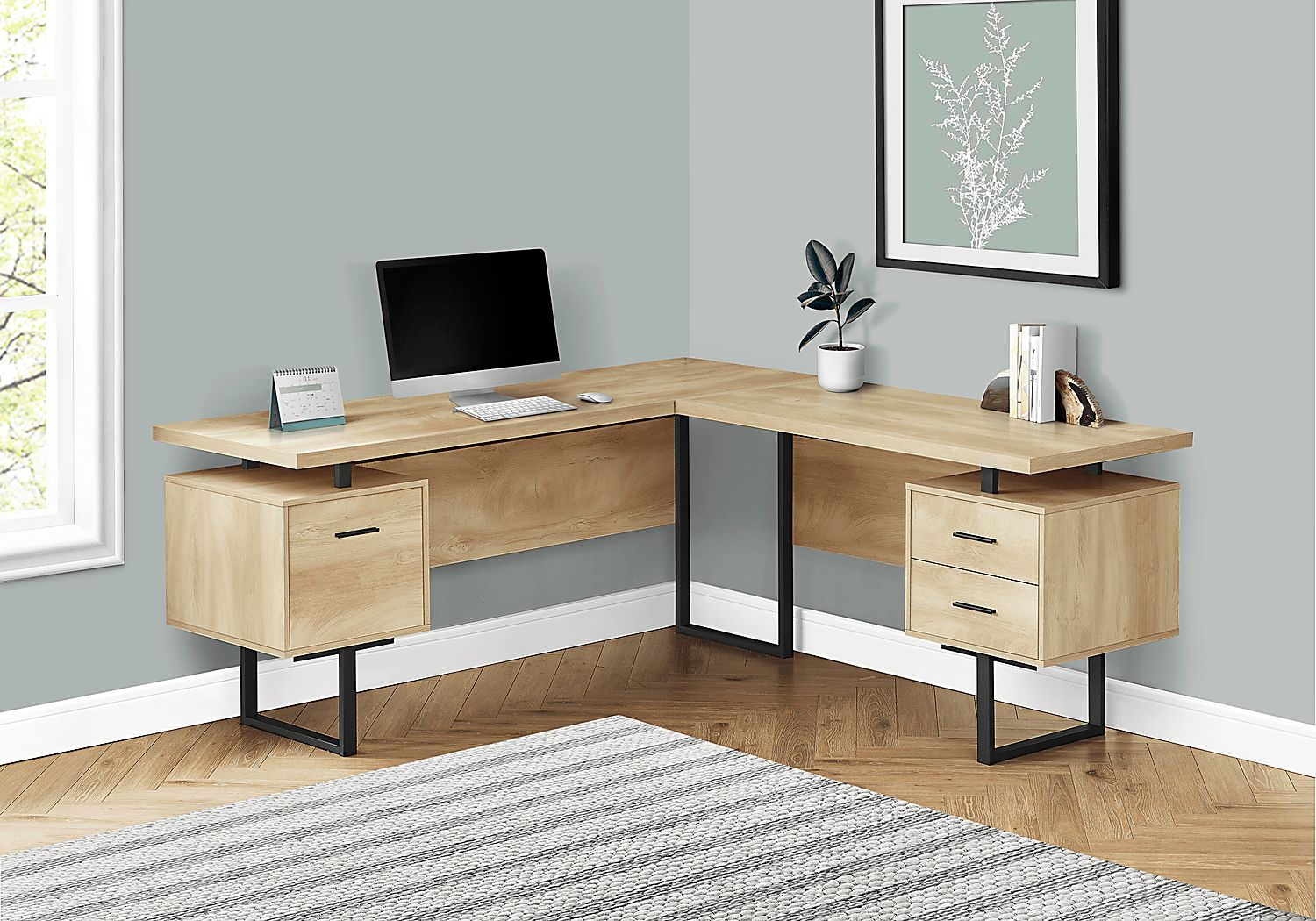 Halladay Natural Light Wood Desk | Rooms to Go