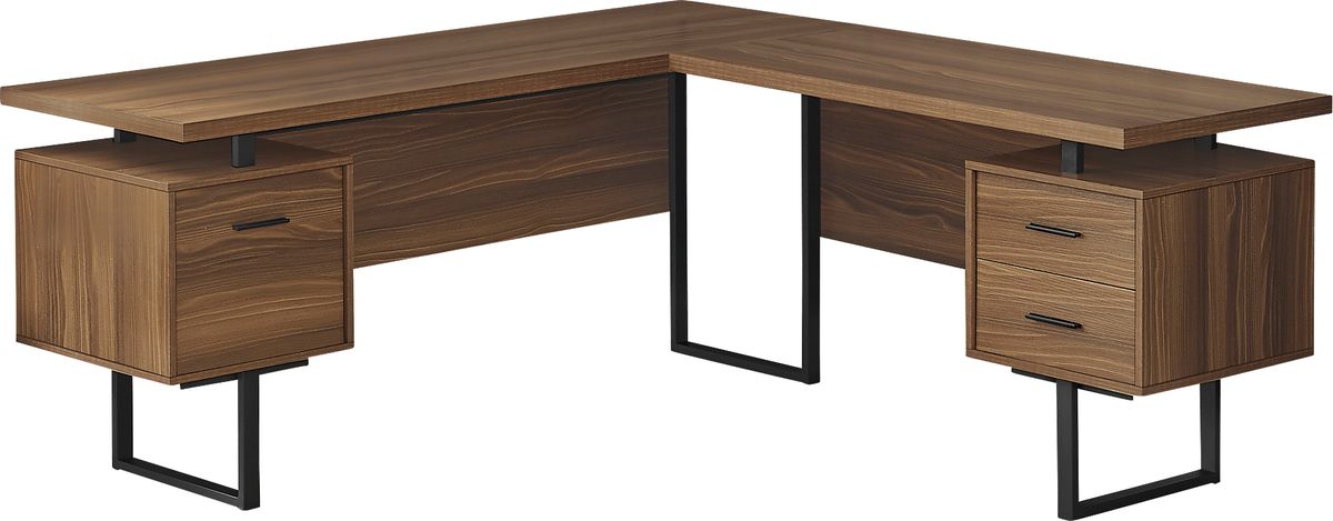 Halladay Walnut Dark Wood Desk | Rooms to Go