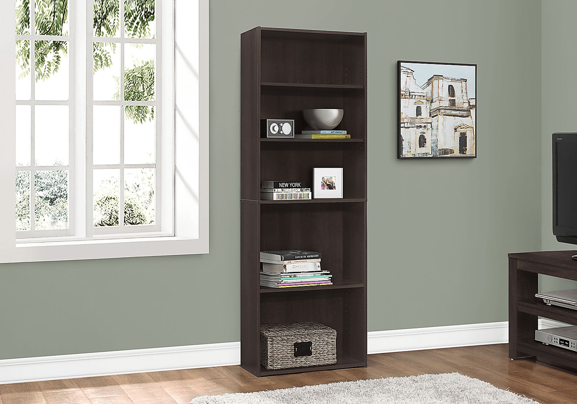 Hallbrook Cappuccino Bookcase - Image 2