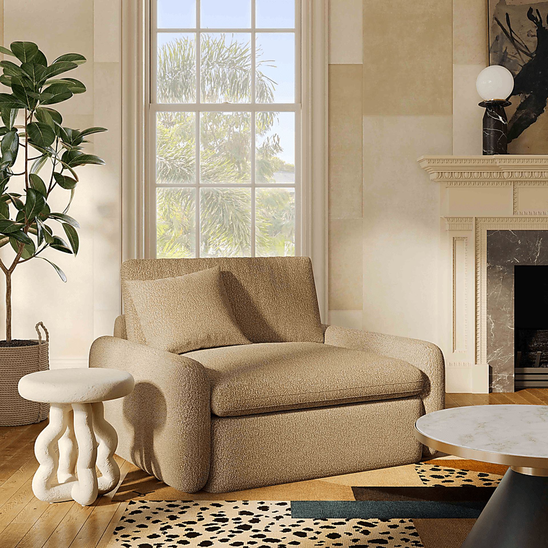 Halleluia Tan Accent Chair - Image 2