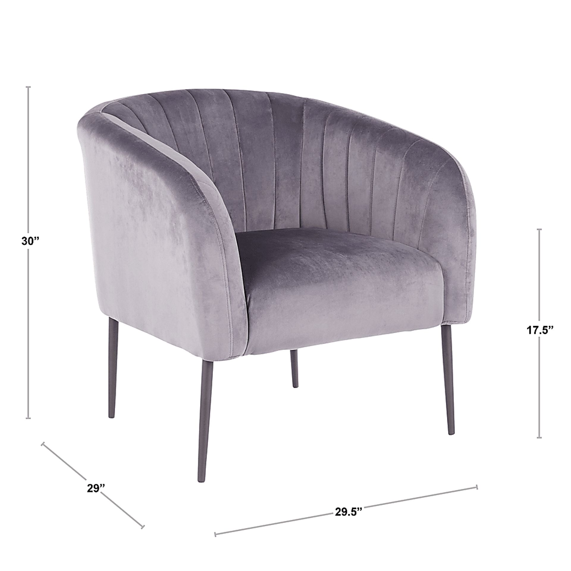 Halliard Gray Plush Accent Chair - Image 3