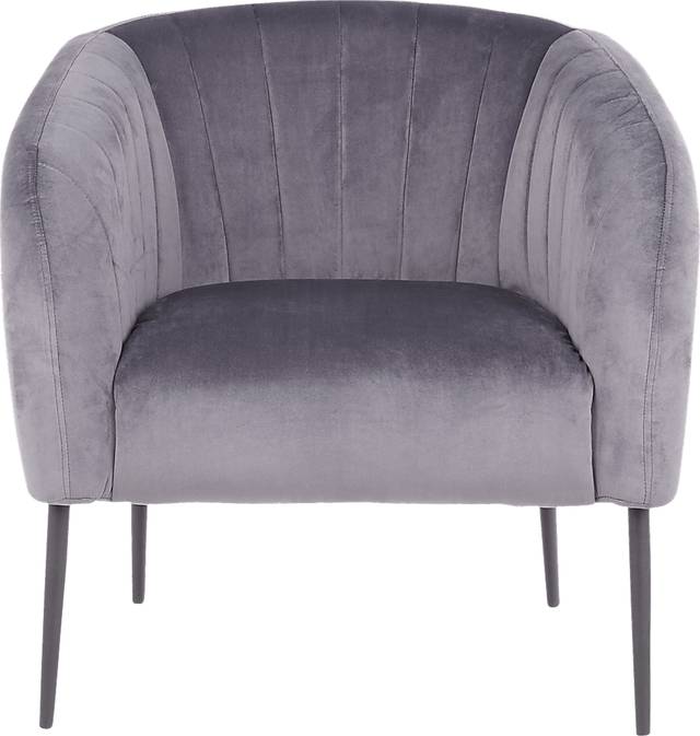 Halliard Gray Plush Accent Chair - Thumbnail - Image 4