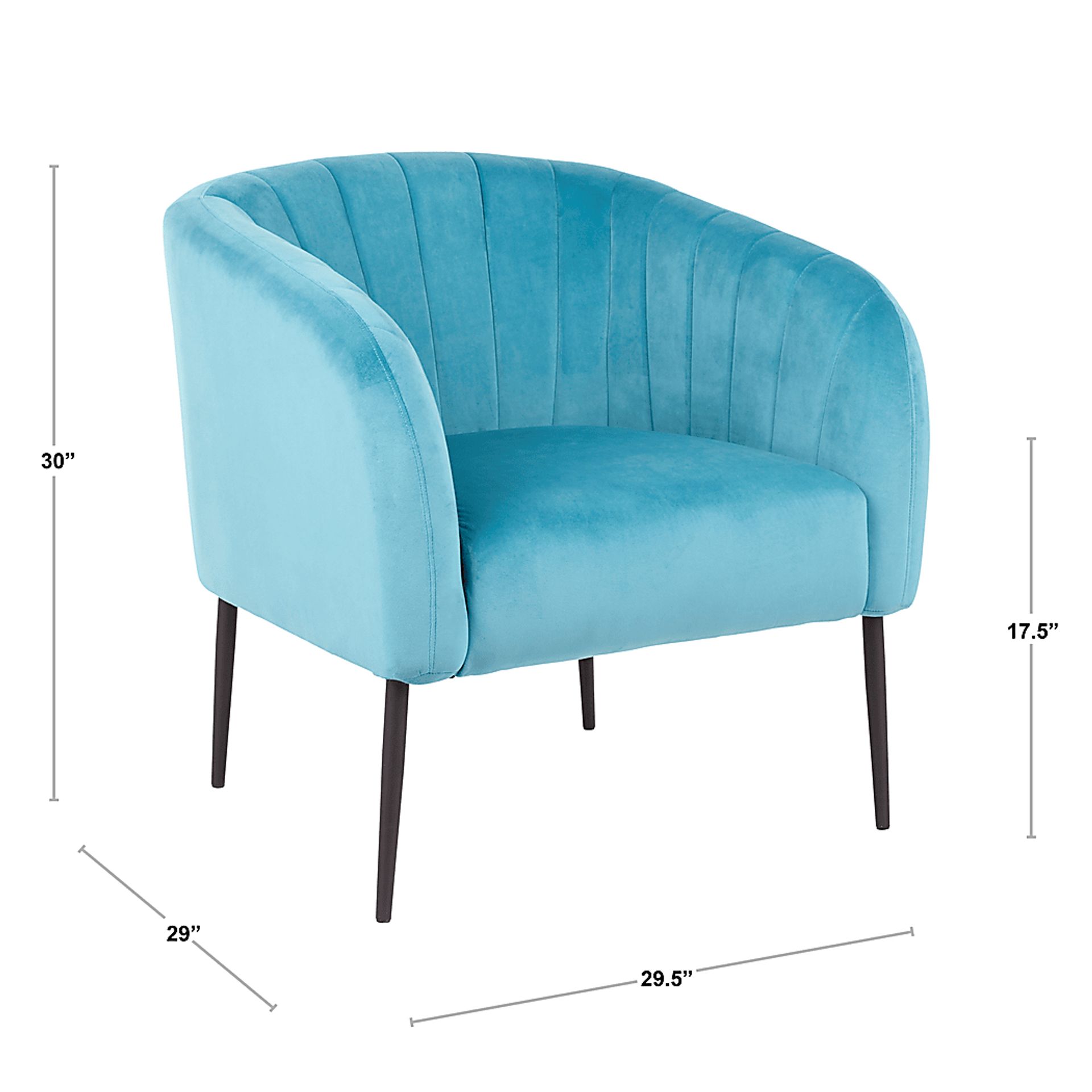 Halliard Turquoise Accent Chair - Image 3