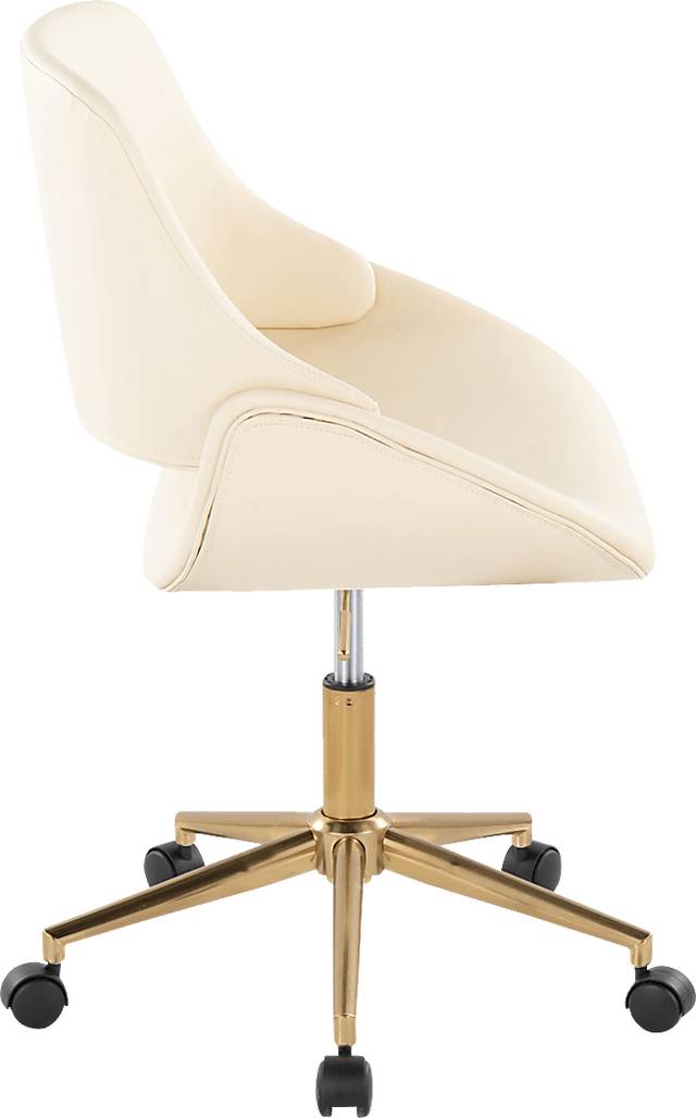 Halma II Cream Desk Chair - Thumbnail - Image 2