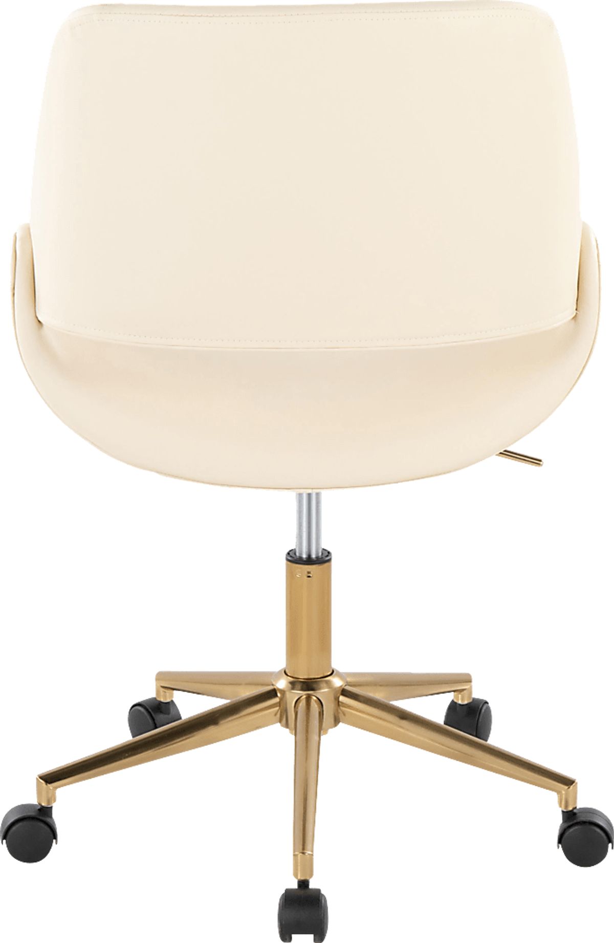 Halma II Gold Colors,Metal White Faux Leather Fabric Desk Chair | Rooms ...