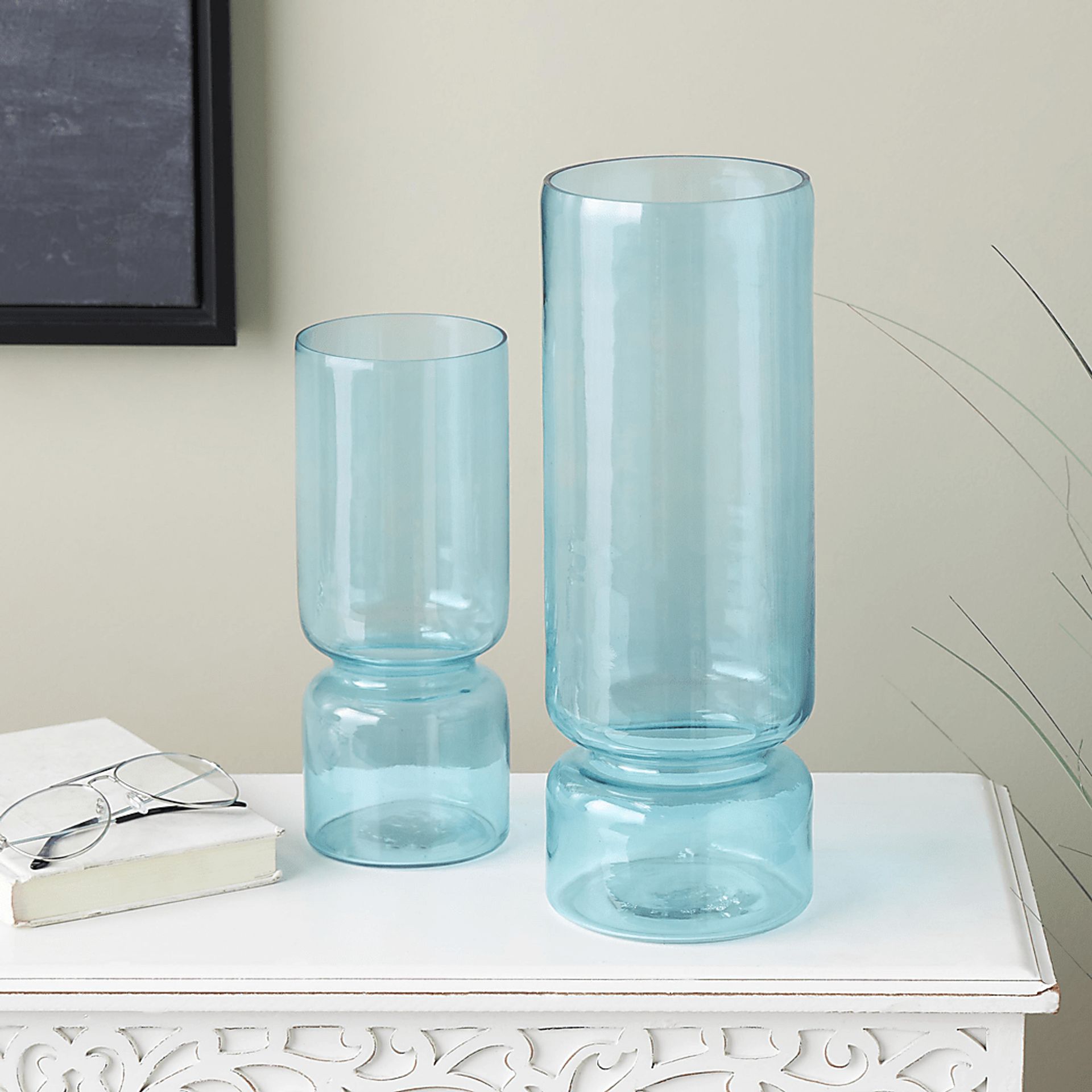 Halmi Blue Vase, Set of 2 - Image 2