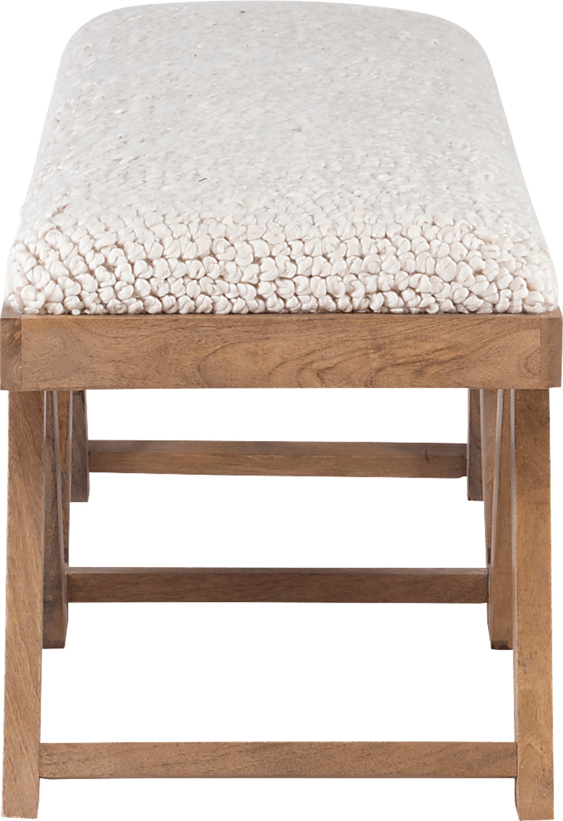 Halning Cream Accent Bench - Image 5