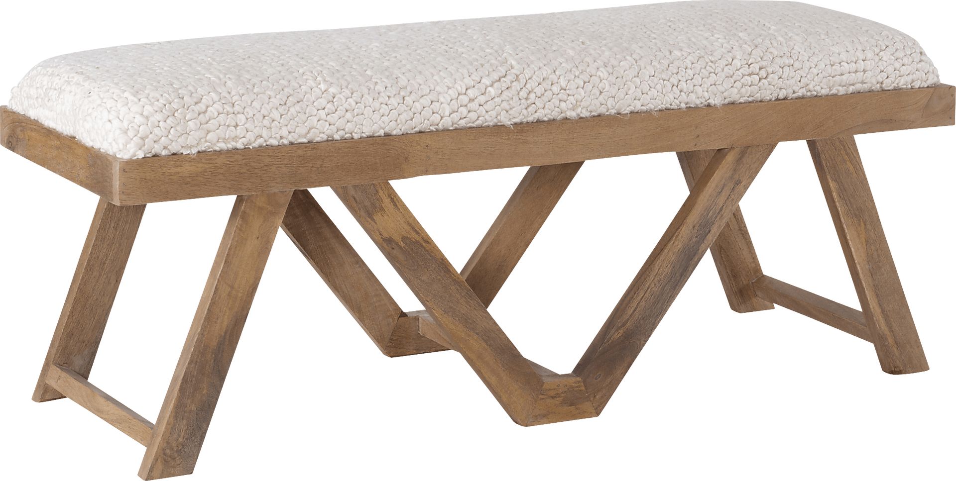 Halning Cream Accent Bench - Image 1