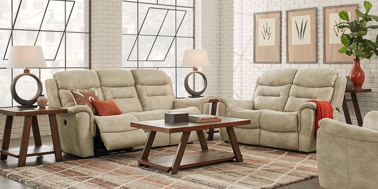 Halton Hills Sand 5 Pc Living Room with Reclining Sofa