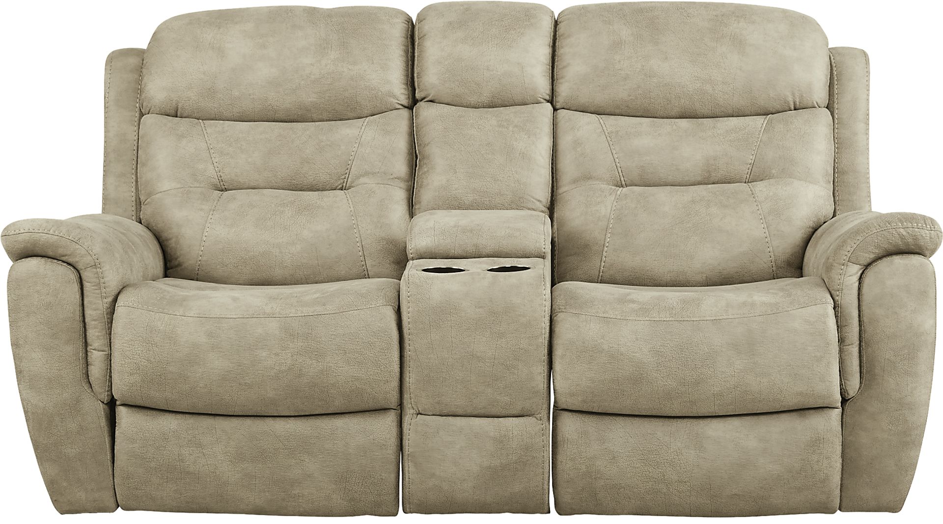 Halton Hills Sand Reclining Console Loveseat - Image 1
