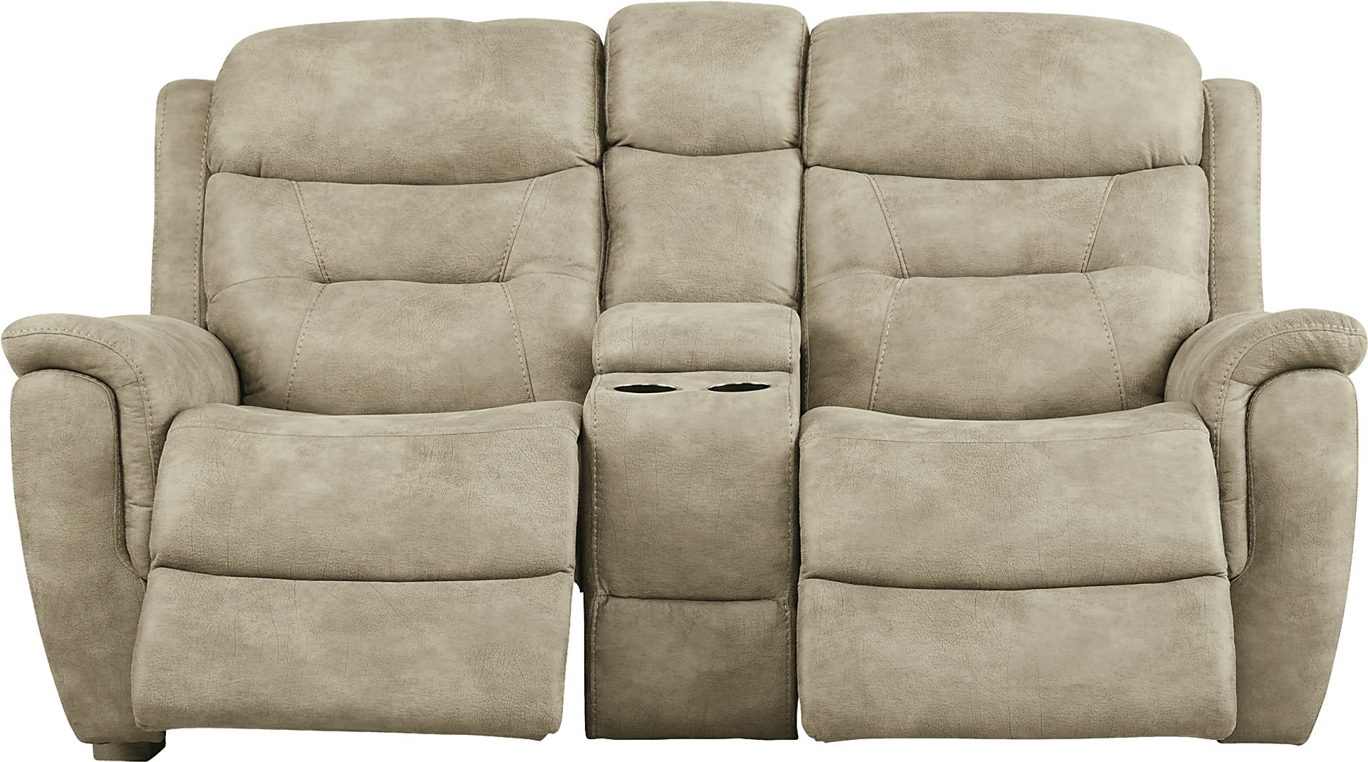 Halton Hills Sand Reclining Console Loveseat - Image 1