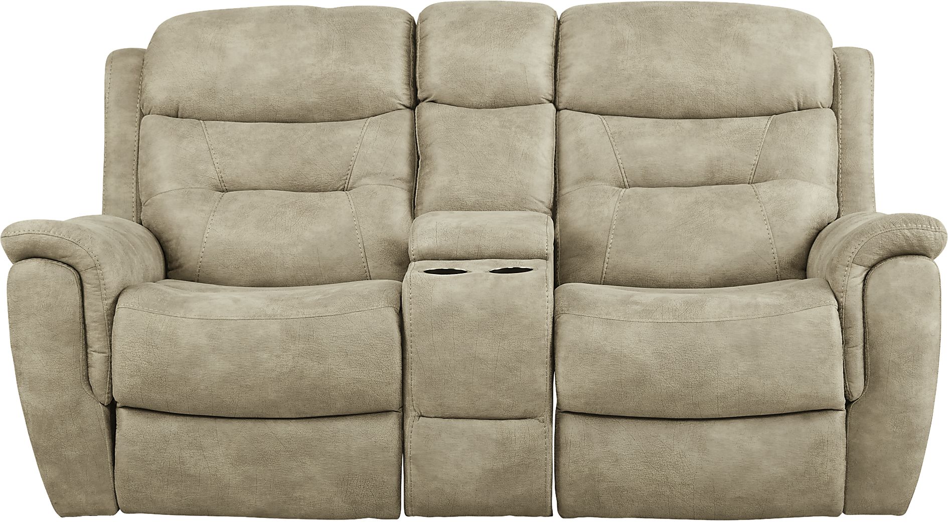Halton Hills Sand Beige Microfiber Non Power Reclining Loveseat