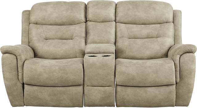Halton Hills Sand Reclining Console Loveseat - Thumbnail - Image 1