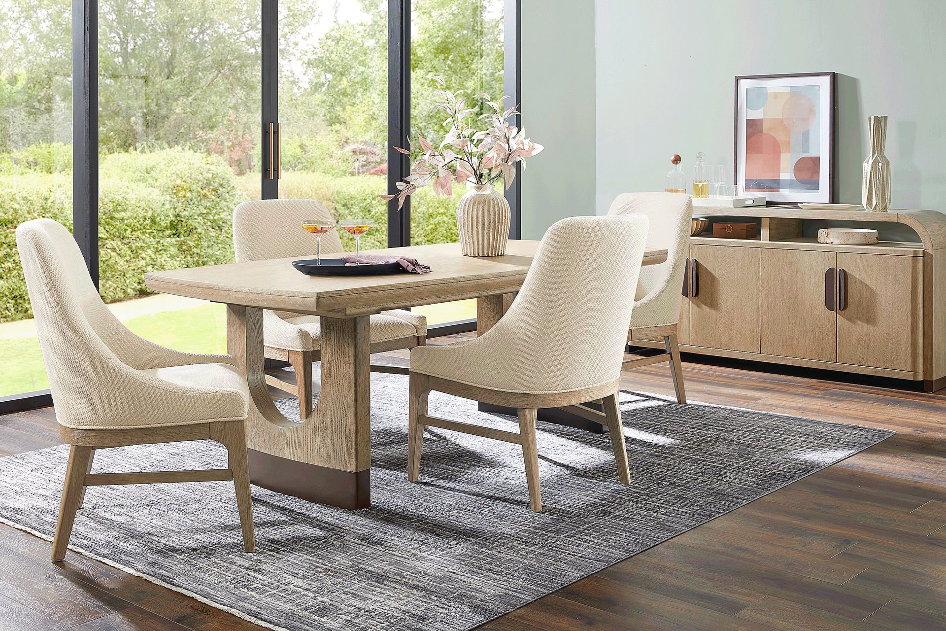 Halverson Honey 8 Pc Dining Room with Arm Chairs - Image 1