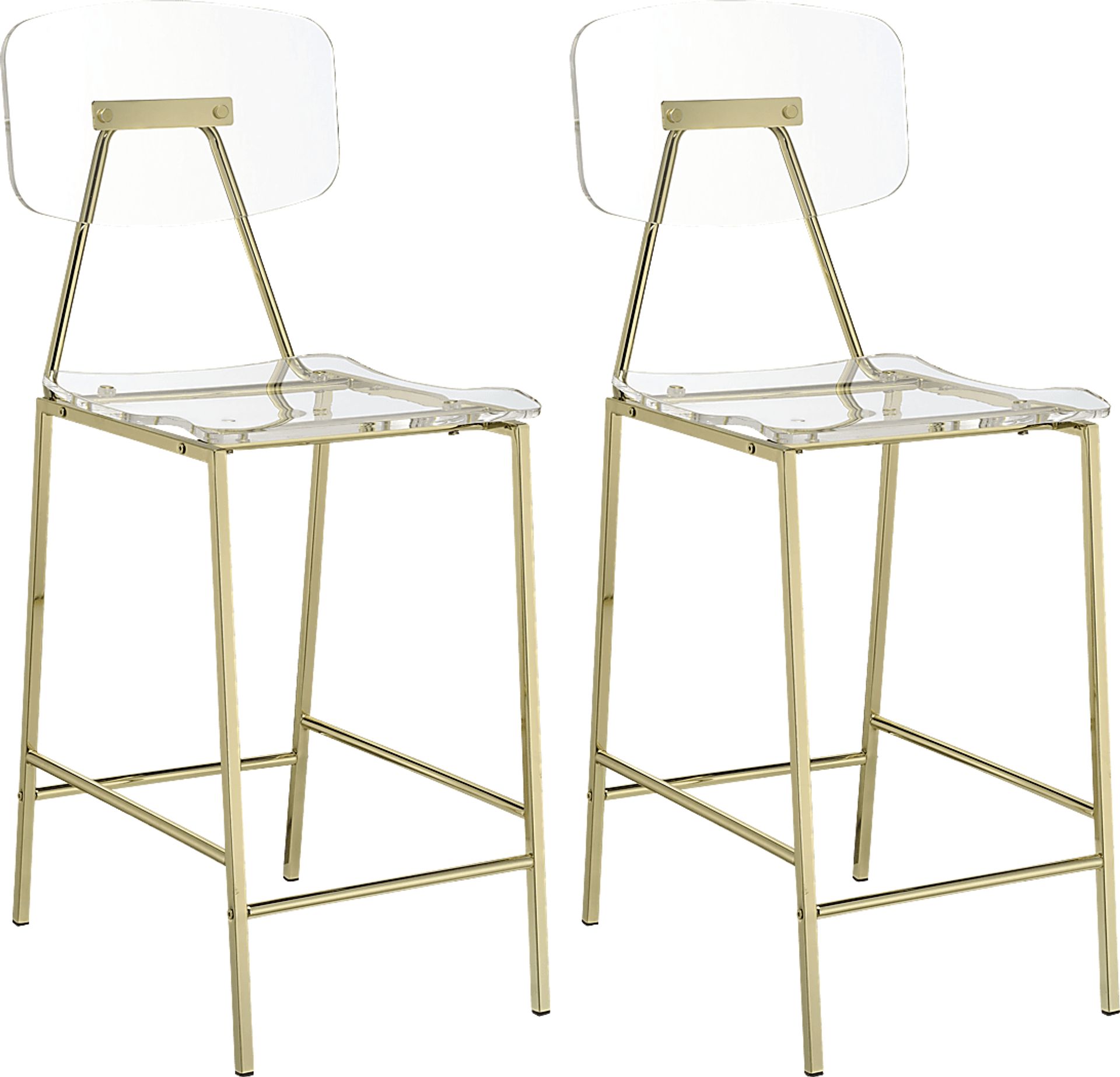 Hamdin I Clear Counter Height Stool, Set of 2 - Image 1