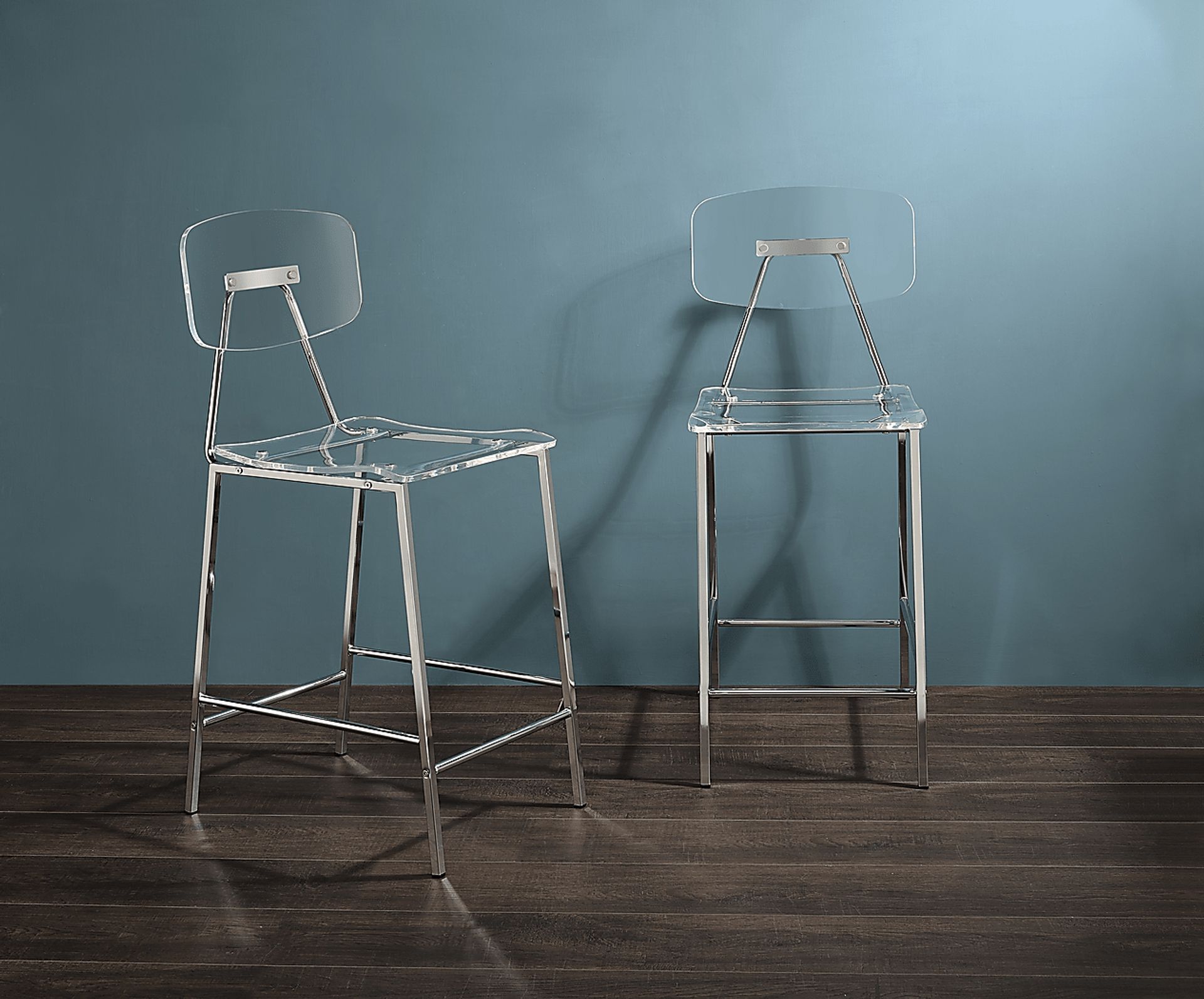 Hamdin II Clear Counter Height Stool, Set of 2 - Image 2