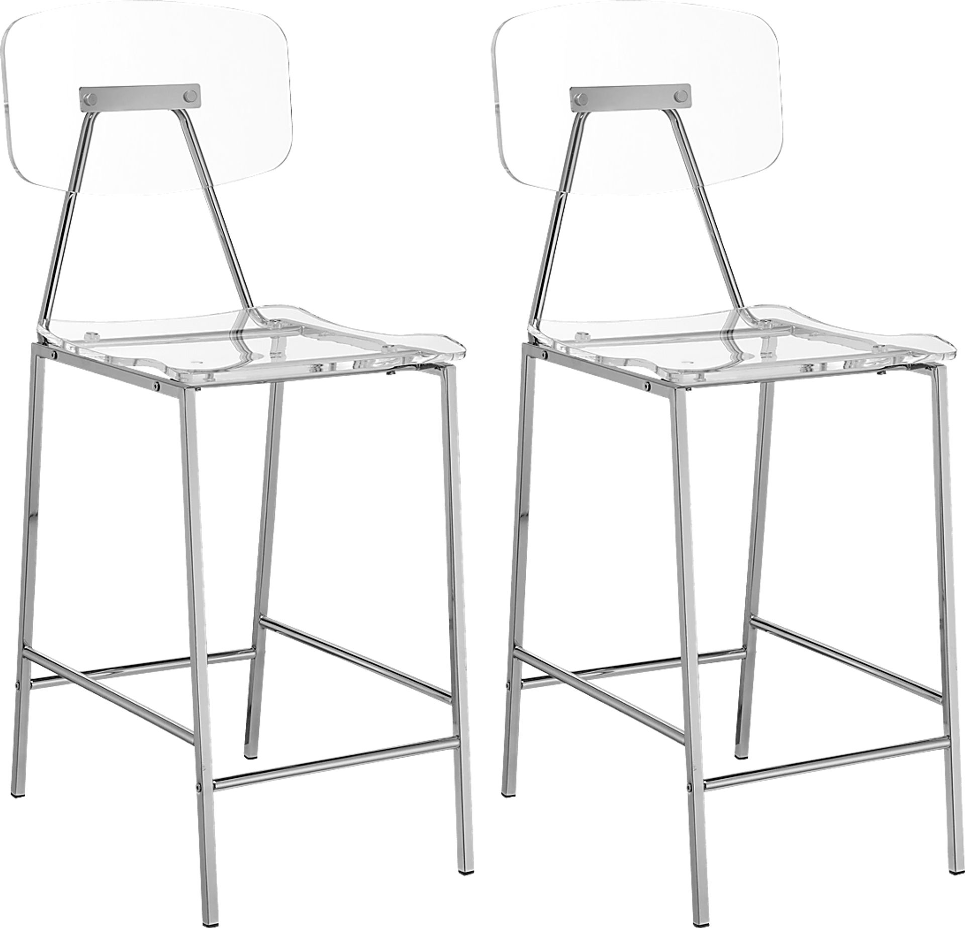 Hamdin II Clear Counter Height Stool, Set of 2 - Image 1