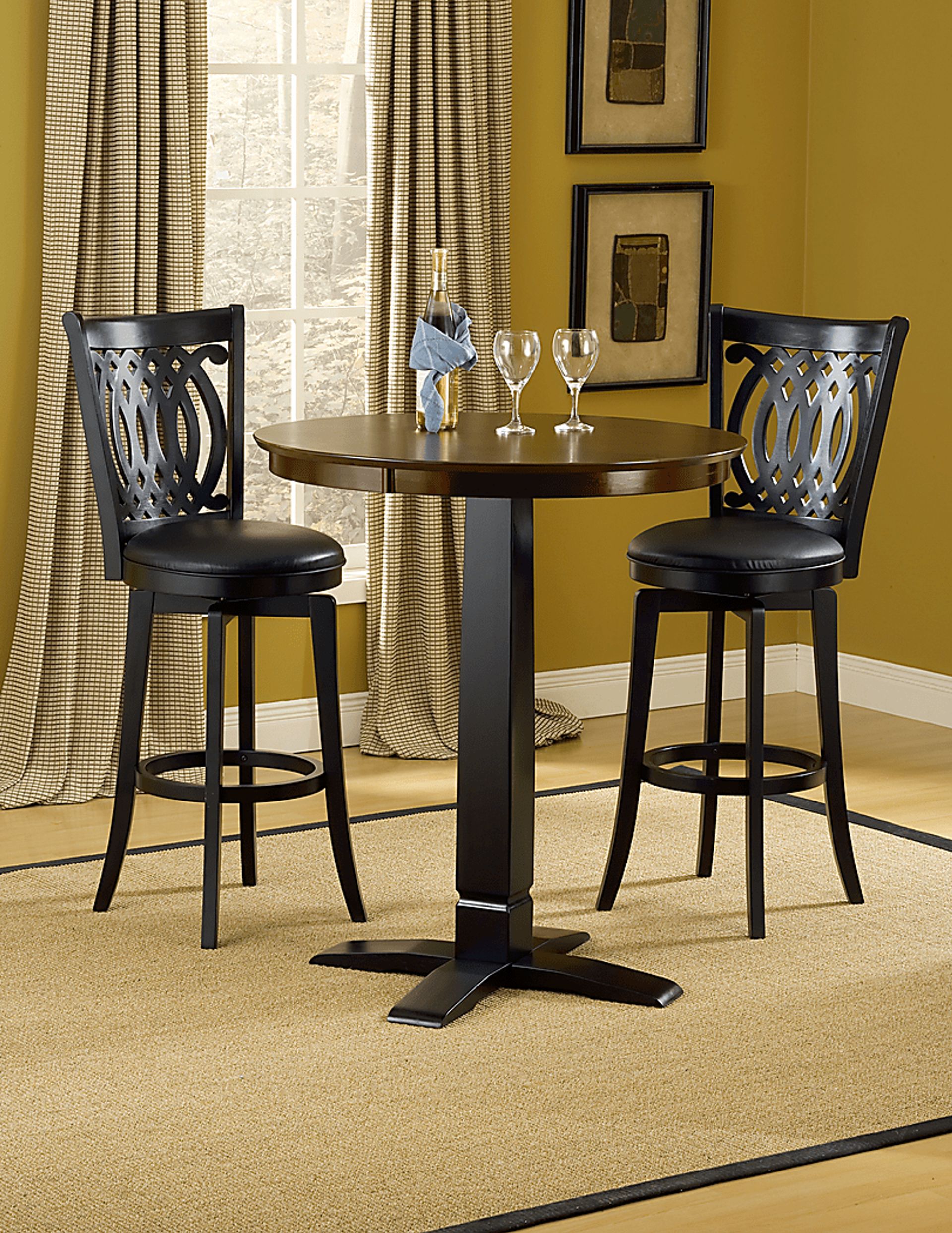 Hamelyn Black 3 Pc. Bistro Table Set - Image 2