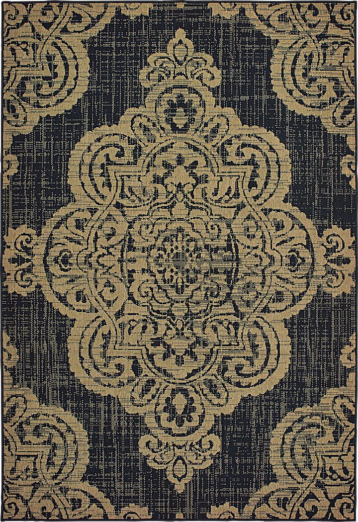 Hamiller Black 7'10 x 10'10 Indoor/Outdoor Rug