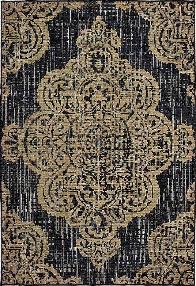 Hamiller Black 7'10 x 10'10 Indoor/Outdoor Rug - Thumbnail - Image 1