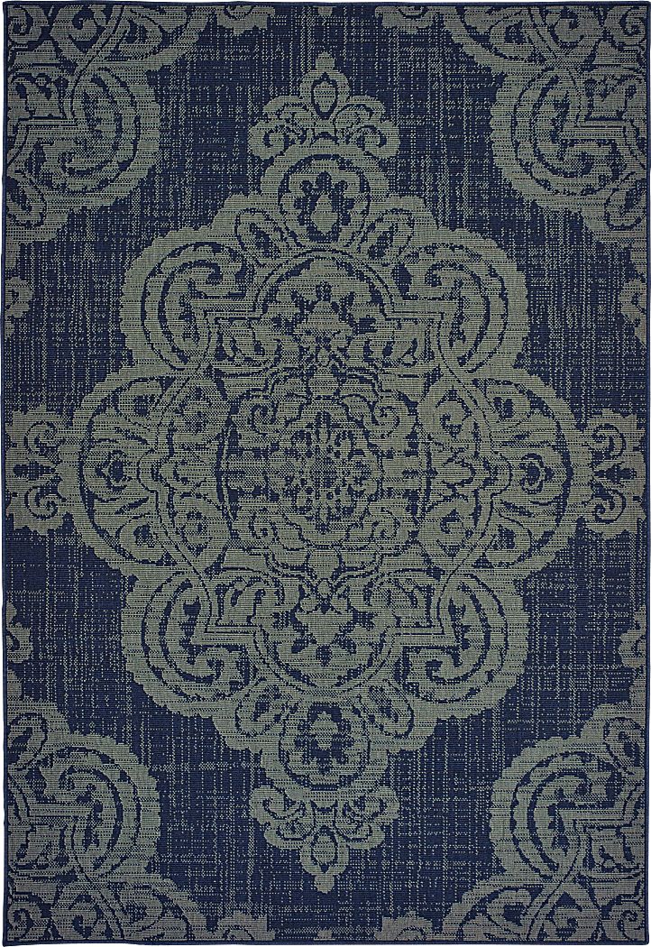 Hamiller Blue 5'3 x 7'6 Indoor/Outdoor Rug