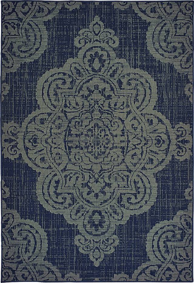 Hamiller Blue 7'10 x 10'10 Indoor/Outdoor Rug - Thumbnail - Image 1
