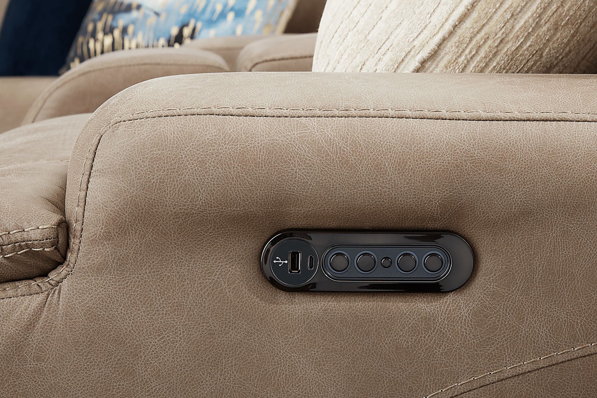 Hamilton Mushroom 3 Pc Dual Power Reclining Sectional - Image 12