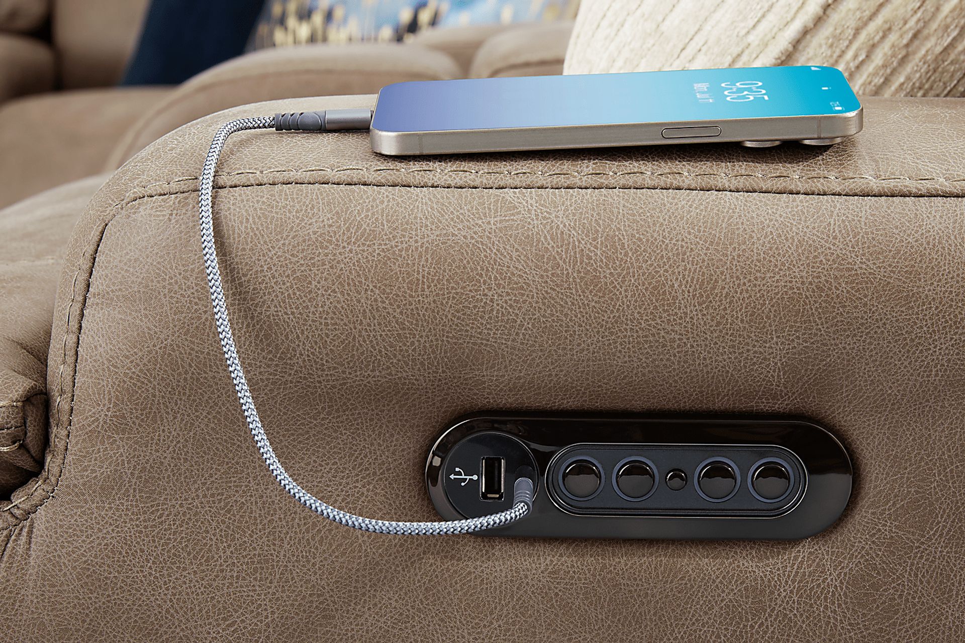 Hamilton Mushroom 3 Pc Dual Power Reclining Sectional - Image 13