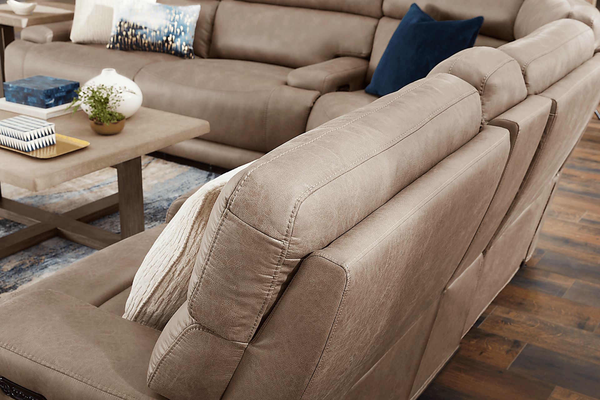 Hamilton Mushroom 3 Pc Dual Power Reclining Sectional - Image 5