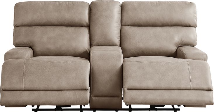 Hamilton Mushroom Dual Power Reclining Console Loveseat