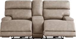 dual power reclining console loveseat