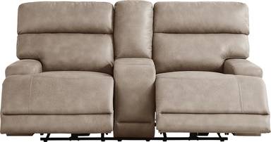 dual power reclining console loveseat