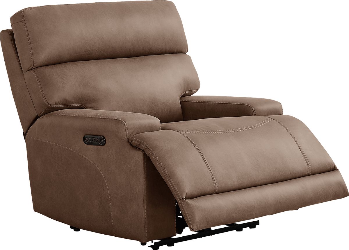 Hamilton Tobacco Brown Microfiber Dual Power Recliner | Rooms to Go