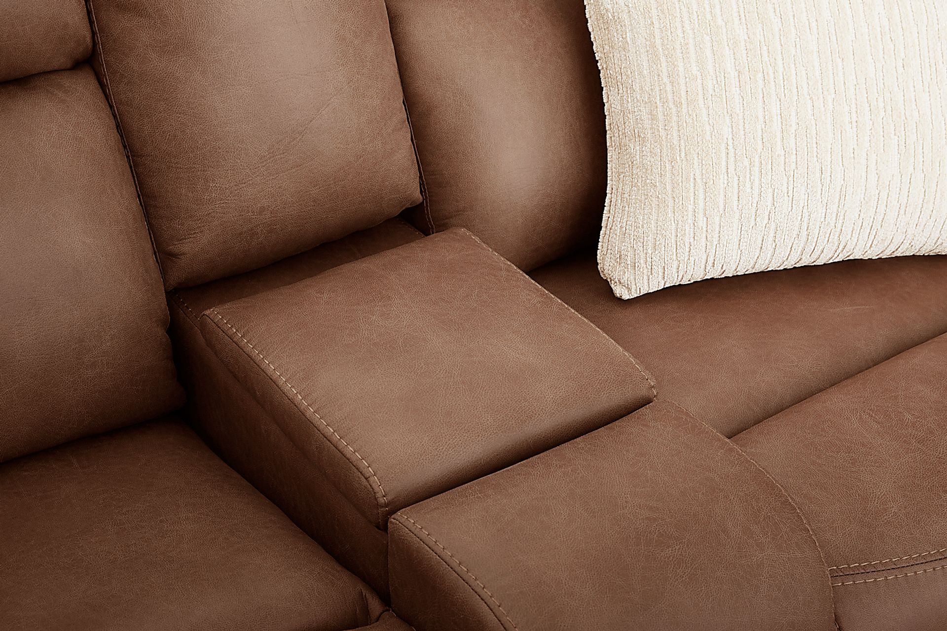 Hamilton Tobacco Dual Power Reclining Console Loveseat - Image 6