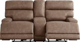 dual power reclining console loveseat